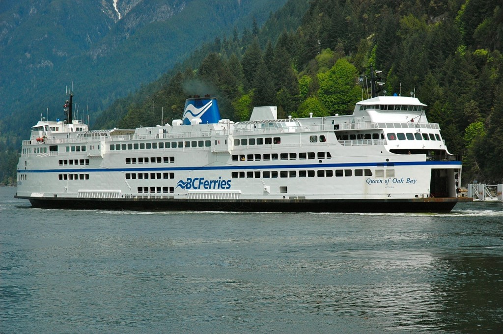 Queen Of Oak Bay slows for the dock at Horseshoe Bay