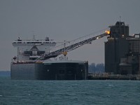 The American Integrity off-loads coal at the St. Clair Edison Power Plant at Recor Point on the St. Clair River.