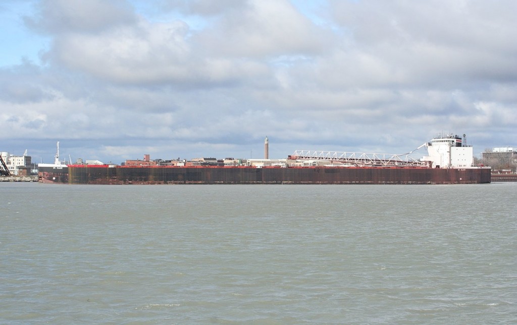 The St. Clair heads downriver at Sarnia.