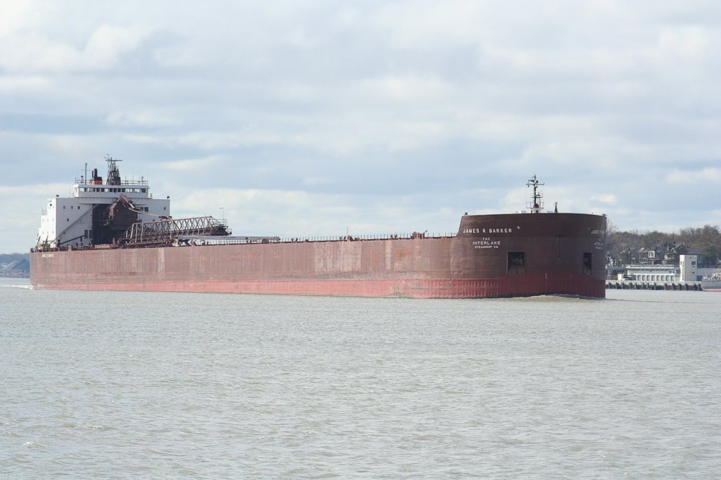 The 1004\' James R Barker heads upriver at Sarnia, ON. The 1004\' James R Barker heads upriver at Sarnia, ON.