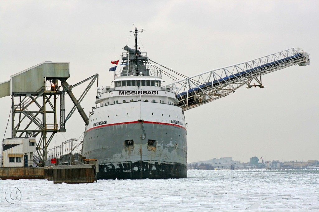 The Mississagi loads salt at the Windsor Salt facility on the Detroit River in Windsor January 19, 2011.