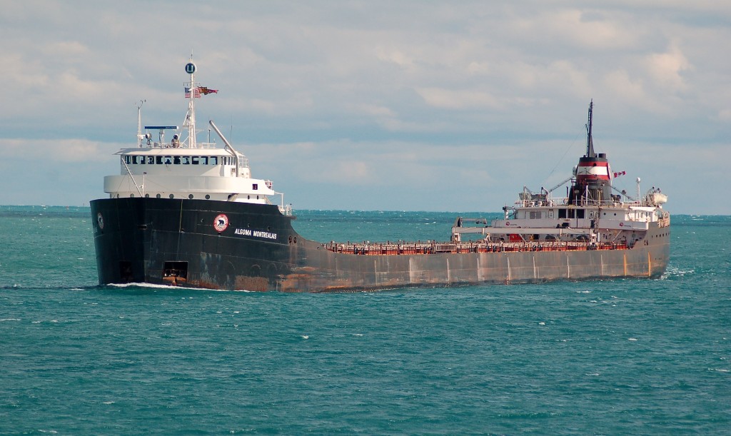 Algoma Montrealais downbound at Sarnia in lower Lake Huron with a load of wheat destined for Thunder Bay. One of the very few remaining "straight deck" classic lakers still left, her sister Ship the Quebecois has not sailed this season, their time may be up soon..