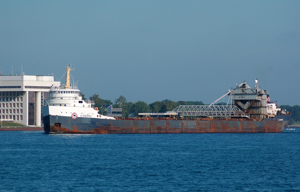Algomarine sailing upbound in the St. Clair river at Sarnia, somewhat of a rare ship these days I can only hope to see it again before these classics are gone for good. Fleet mate and sister ship Algosteel remains laid up this season.