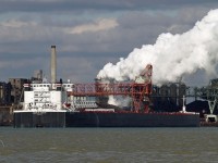 Built by Bay Shipbuilding as the Columbia Star in 1981, the American Century unloads taconite ore at U.S. Steel's Great Lakes Works on Zug Island.