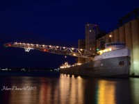 Cuyahoga waits to take on a load at the elevator in Sarnia for delivery to Toledo, OH.